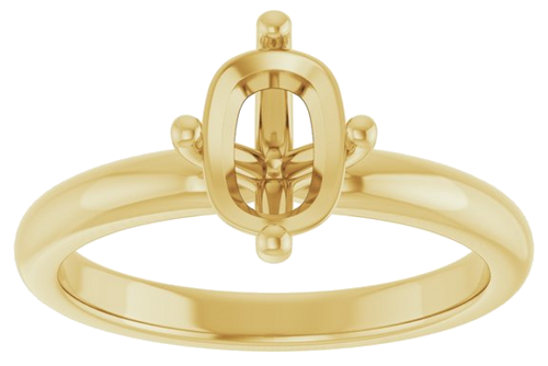 Sužadėtuvių Žiedas 14k yellow gold Elongated Cushion 7.5mm x 5.5mm (3)