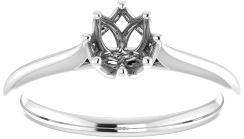 14K White 5.2 mm Round Solitaire Engagement Ring Mounting (3)