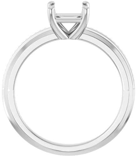 Sužadėtuvių Žiedas „Solitaire“ 14k white gold Asscher 6mm (2)