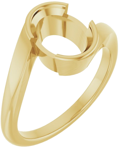 Sužadėtuvių Žiedas „Half-Bezel Solitaire“ 14k yellow gold Oval 9mm x 7mm (1)