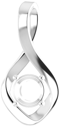 Pakabukas „Infinity-Inspired“ 585 Baltojo Aukso Round 6mm (1)