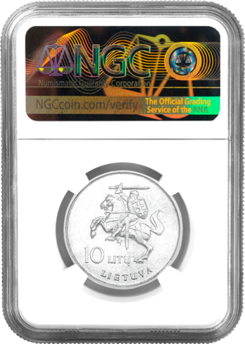 1993 Папа Иоанн Павел II Литва 10 литов монета NGC MS 66 (2)