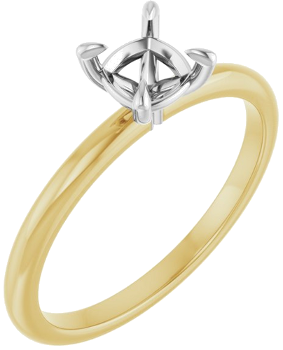 Sužadėtuvių Žiedas „Solitaire“ 14k yellow/white gold Cushion 5mm (1)