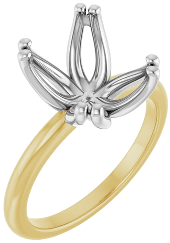 Sužadėtuvių Žiedas „Twin-Prong Octet® Solitaire“ 14k yellow/white gold Elongated Cushion 11mm x 9mm (1)