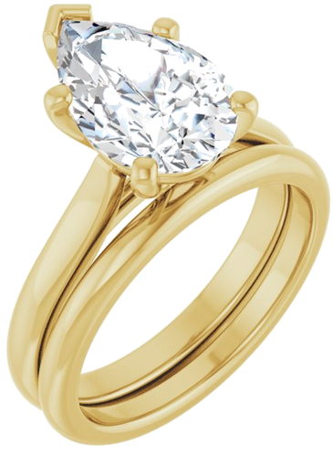 Sužadėtuvių Žiedas 14k yellow gold Pear 12mm x 8mm (6)