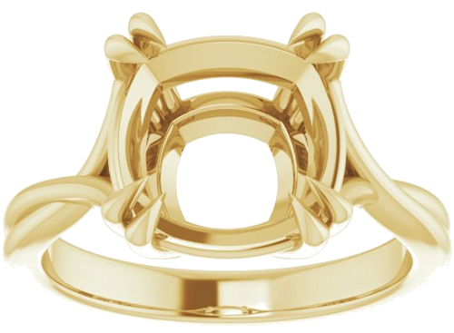 Sužadėtuvių Žiedas „Solitaire“ 585 Geltonojo Aukso Cushion 10mm (3)