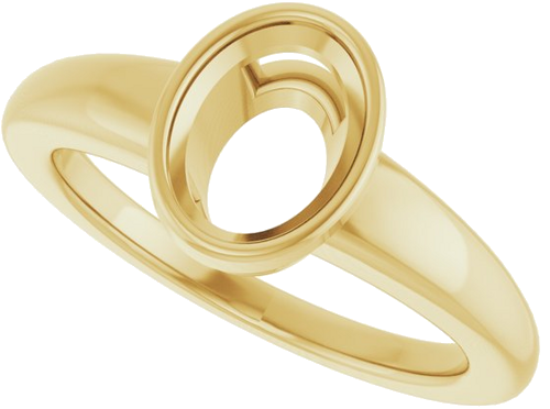 Sužadėtuvių Žiedas „Bezel-Set Solitaire“ 14k yellow gold Oval 8mm x 6mm (5)
