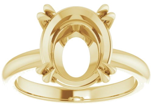 Sužadėtuvių Žiedas „Double Claw-Prong Solitaire“ 14k yellow gold Oval 12mm x 10mm (3)