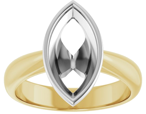 Sužadėtuvių Žiedas „Bezel-Set Solitaire“ 18k yellow/white gold Marquise 13mm x 6.5mm (3)