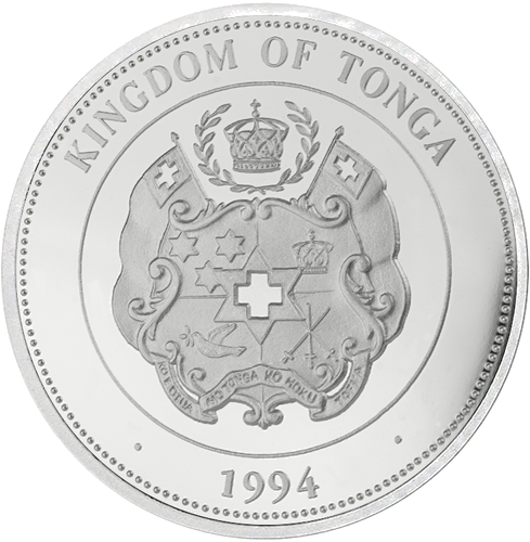 1 oz Banginiai 1994 Tonga sidabrinė moneta (2)