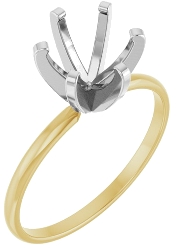 Sužadėtuvių Žiedas „Solitaire“ 14k yellow/white gold Round 7.4mm (1)
