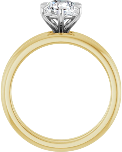 Sužadėtuvių Žiedas „Solitaire“ 14k yellow/white gold Round 6.5mm (7)