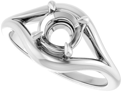 Sužadėtuvių Žiedas „Claw-Prong Solitaire“ 14k white gold Round 6.5mm (5)