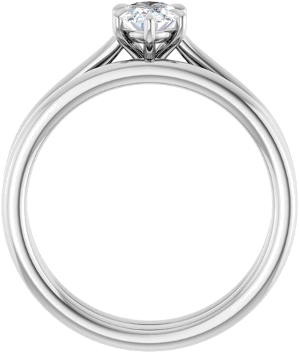 Sužadėtuvių Žiedas „Claw-Pong“ 14k white gold Oval 6.5mm x 4.5mm (7)