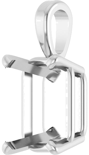 Pakabukas „Emerald 4-Prong Solitaire“ 585 Baltojo Aukso Emerald 9.5mm x 7mm (2)