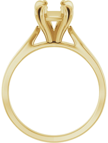 Sužadėtuvių Žiedas „Double Claw-Prong Solitaire“ 14k yellow gold Elongated Cushion 9mm x 7mm (2)