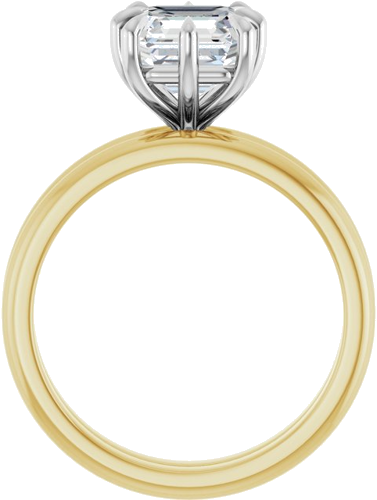 Sužadėtuvių Žiedas „Claw-Prong“ 14k yellow/white gold Asscher 7mm (7)
