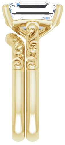 Sužadėtuvių Žiedas „Solitaire“ 10k yellow gold Emerald 11mm x 9mm (9)