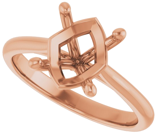 14K Rose 10x8 mm Oval Solitaire Engagement Ring Mounting (5)