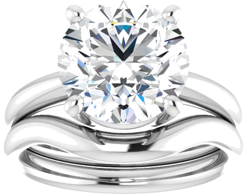 Sužadėtuvių Žiedas „Solitaire“ 585 Baltojo Aukso Round 10mm (8)