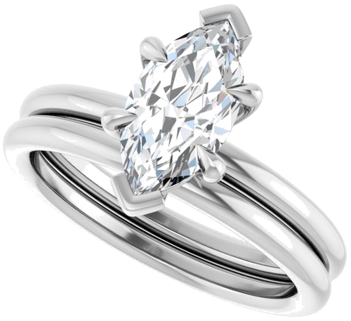 Sužadėtuvių Žiedas „Claw-Prong Solitaire“ 14k white gold Marquise 10.5mm x 5.5mm (10)