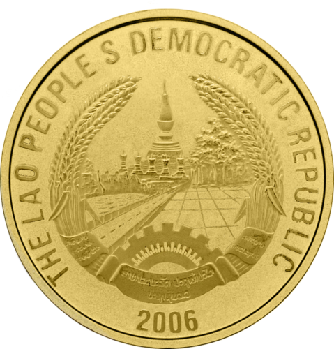 1/2 oz Buda 2006 Laoso Liaudies Demokratinė Respublika 100 000 Kip Auksinė moneta (2)