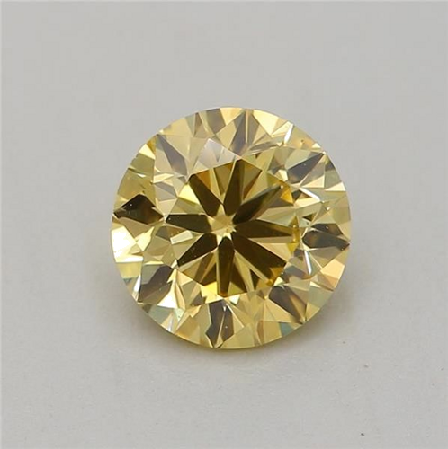 0.5 carat Fancy Intense Yellow-VS2 GD cut Natūralus Round Deimantas (1)