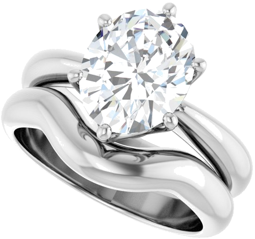 Sužadėtuvių Žiedas „Solitaire Crown-Inspired“ 14k white gold Oval 10mm x 8mm (10)