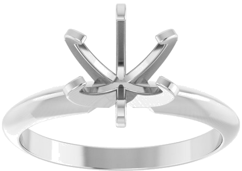 14K White 7 mm Round Engagement Ring Mounting (3)