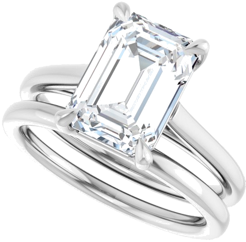 Sužadėtuvių Žiedas „Claw-Pong“ 14k white gold Emerald 10mm x 7mm (10)