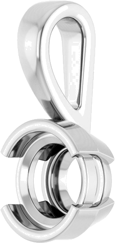 Pakabukas „Half-Bezel Solitaire“ 585 Baltojo Aukso Round 6.5mm (2)