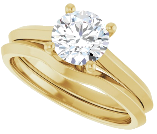 14K Yellow 6.5 mm Round Solitaire Engagement Ring Mounting (10)