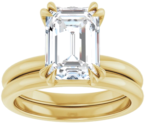 Sužadėtuvių Žiedas „Double Claw-Prong“ 14k yellow gold Emerald 10mm x 7mm (8)