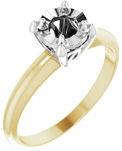 Sužadėtuvių Žiedas „Solitaire“ 585 Baltojo Ir Geltonojo Aukso Round 4.6mm (1)