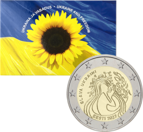 2022 Estonia Glory to Ukraine 2 euro BU coin (1)