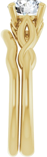 14K Yellow  6.5 mm Round Solitaire Engagement Ring Mounting (9)