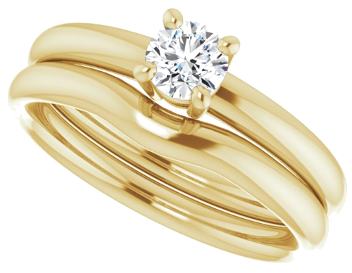 14K Yellow 4.4 mm Round Engagement Ring Mounting (10)