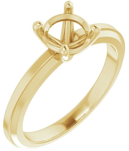 14K Yellow 6.5 mm Round Solitaire Engagement Ring Mounting (1)