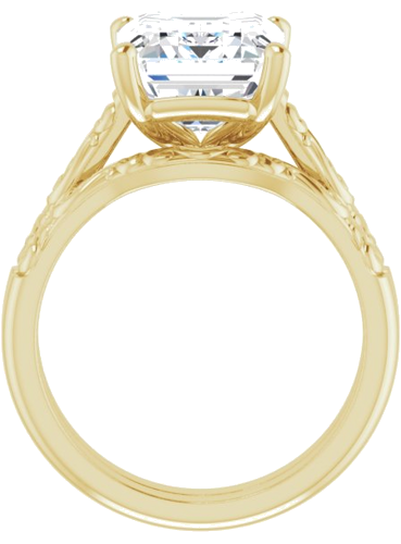 Sužadėtuvių Žiedas „Solitaire“ 10k yellow gold Emerald 11mm x 9mm (7)