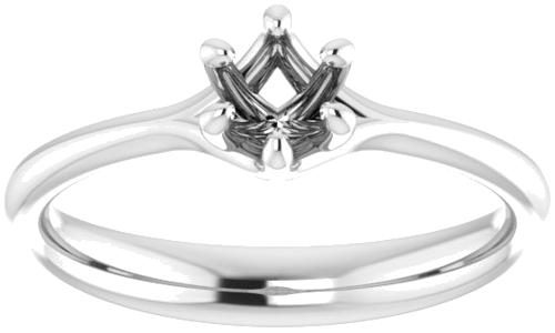 Sužadėtuvių Žiedas „Solitaire“ 14k white gold Round 4.4mm (3)