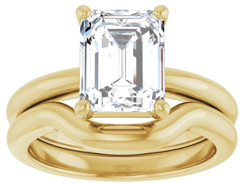 Sužadėtuvių Žiedas 14k yellow gold Emerald 9mm x 7mm (8)
