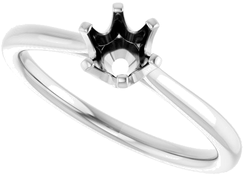 14K White 5.2 mm Round Engagement Ring Mounting (5)