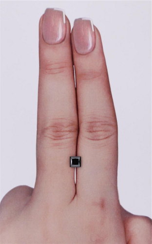 0.44 carat Fancy Black-VVS2 Natūralus Princess Deimantas (1)