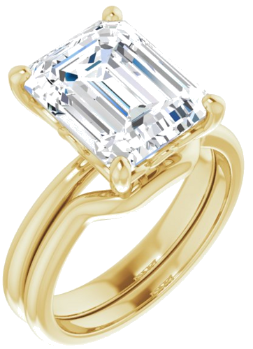 Sužadėtuvių Žiedas 14k yellow gold Emerald 11mm x 9mm (6)