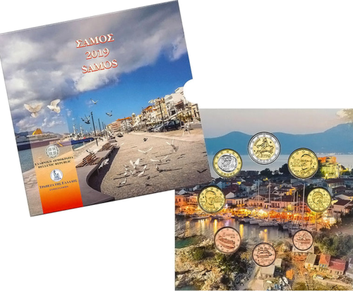 2019 Grieķija Samosa BU eiro monētu komplekts (2)