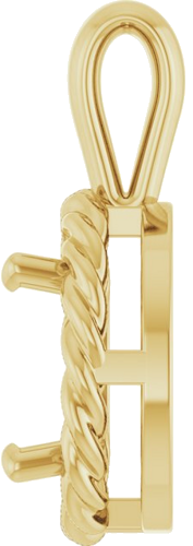 Pakabukas „Rope Solitaire Charm“ 14k yellow gold Round 8mm (3)