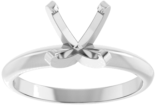 Sužadėtuvių Žiedas „Lightweight Solitaire“ 14k white gold Round 7.8mm x 8.6mm (3)