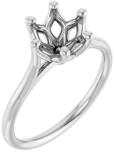 14K White 7.4 mm Round Engagement Ring Mounting (1)