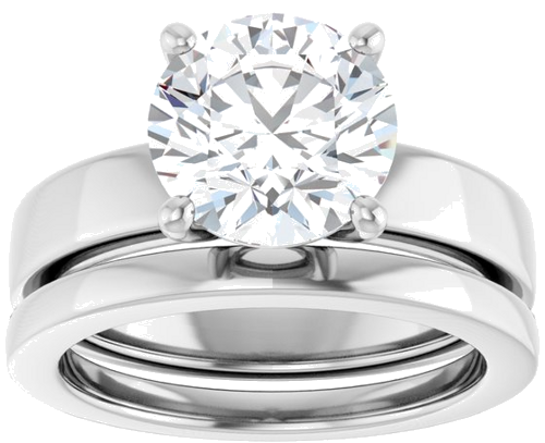 14K White 9 mm Round Solitaire Engagement Ring Mounting (8)