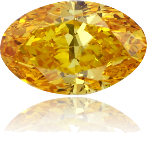 0.47 carat Fancy Vivid Orange-SI1 Natūralus Oval Deimantas (1)